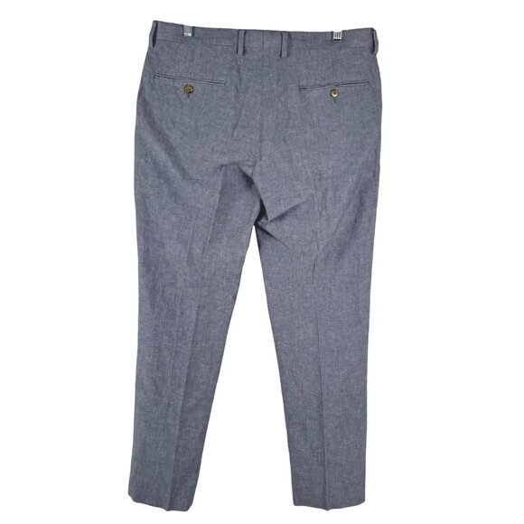 J. Crew Ludlow Baird Mcnutt Slim Pant 32 Irish Cotton Linen Blue NWT PT-2554 - Picture 4 of 12